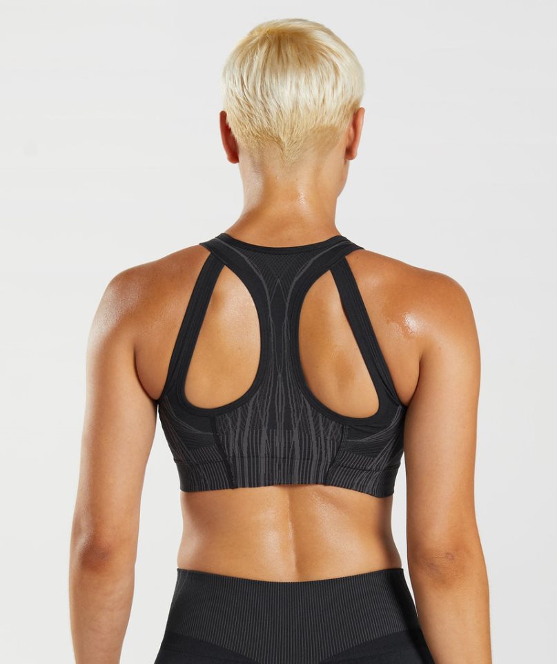 Women's Gymshark Apex Seamless Sports Bra Black | CA D16NA3